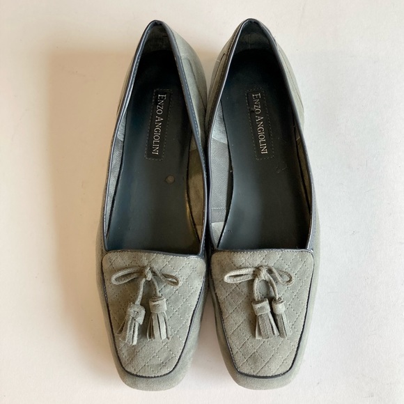 Enzo Angiolini Grey Suede Genuine Leather Loafers size 9 - Picture 6 of 15